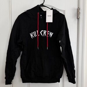 Kill Crew Black Hoodie with Red Drawstrings